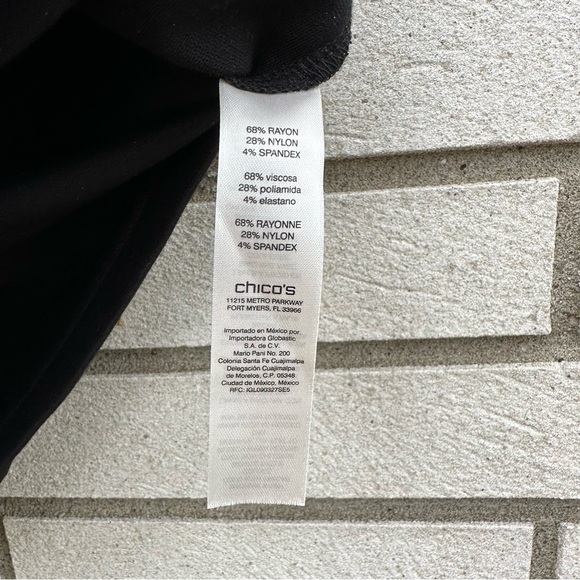 Chico’s Black Ponte Bell-Sleeve Short Dress - Picture 7 of 9